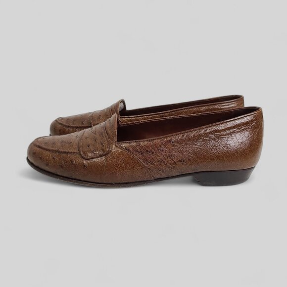 Romano Martegani full quill ostrich penny loafers 8 D main image 11